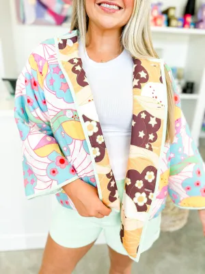 Cartoon Print Reversible Jacket