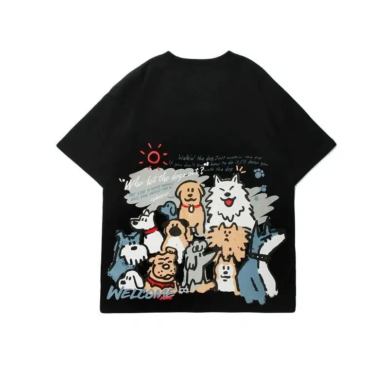 Cartoon Print Short Sleeve T-shirt