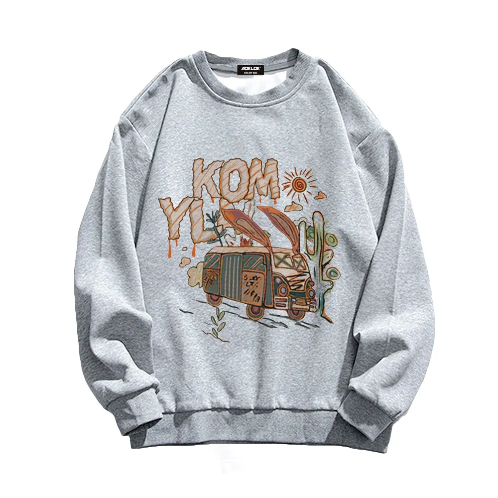 Casual Cartoon Car Sweatshirt