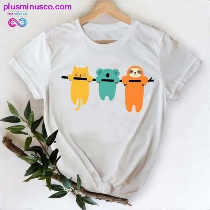 Cat Face Funny Cartoon Girl Printing 90s Spring Summer Top