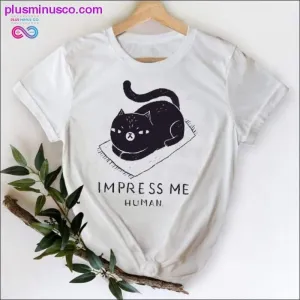 Cat Face Funny Cartoon Girl Printing 90s Spring Summer Top