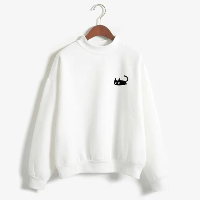 Cat Fleeced Sweatshirt