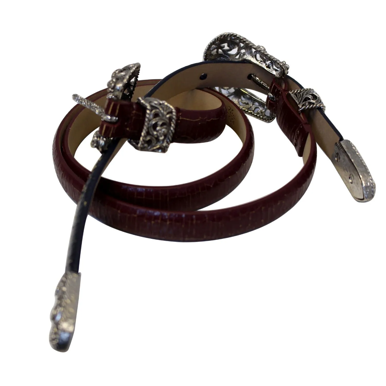 CHANEL Black/Red Leather Women's Belt Size 36 - Last Call