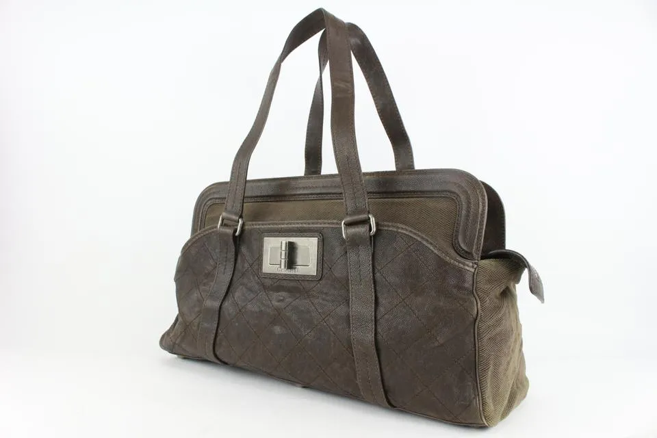 Chanel Brown Caviar Leather Reissue Gym Duffle Bag 118c24