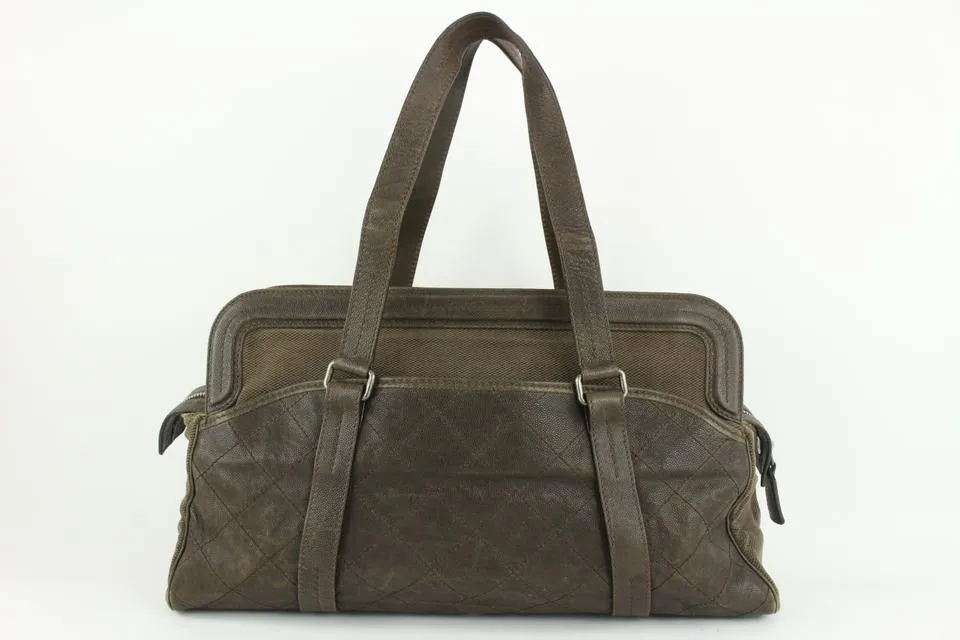 Chanel Brown Caviar Leather Reissue Gym Duffle Bag 118c24