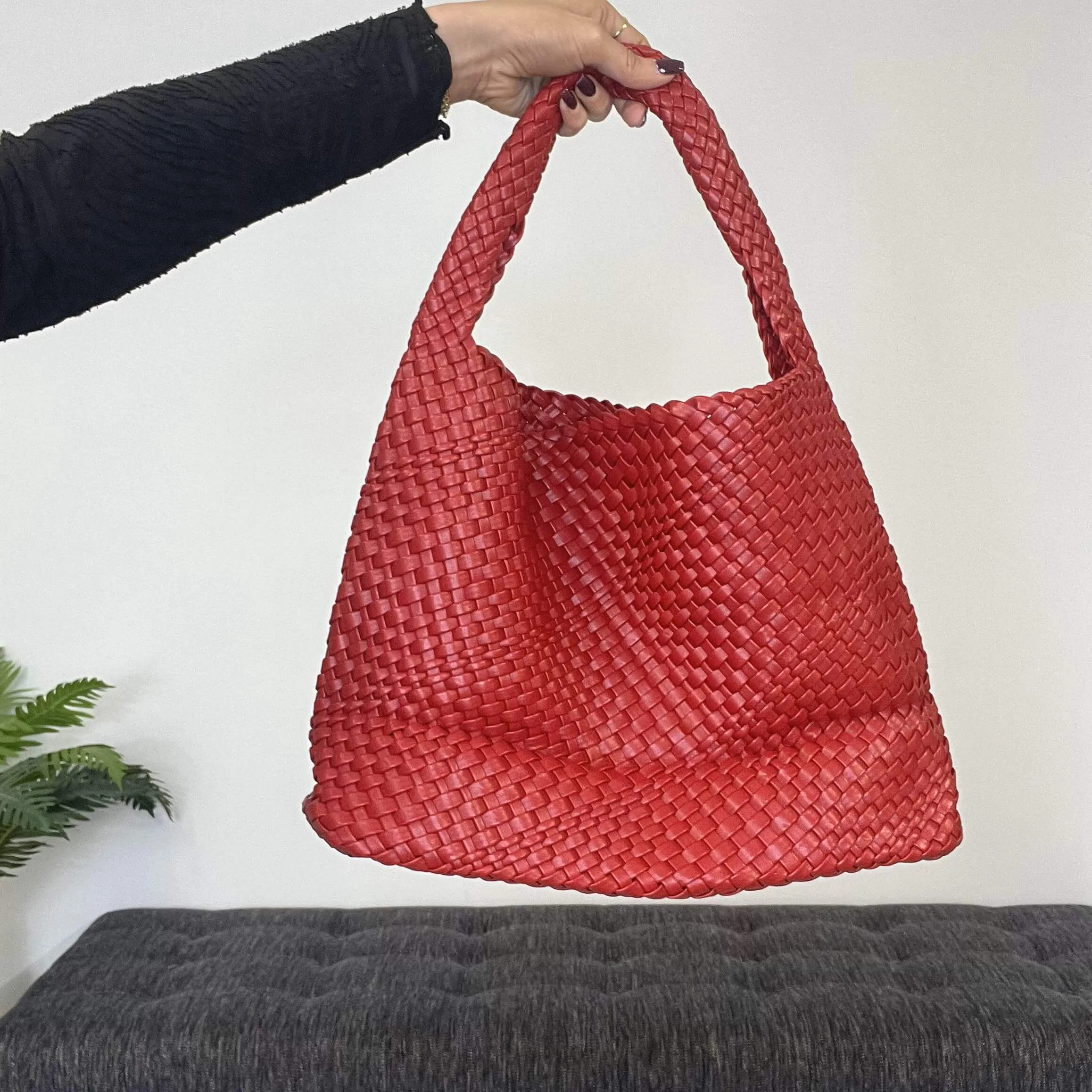 Cherry Woven 2 IN 1 Shoulder Bag