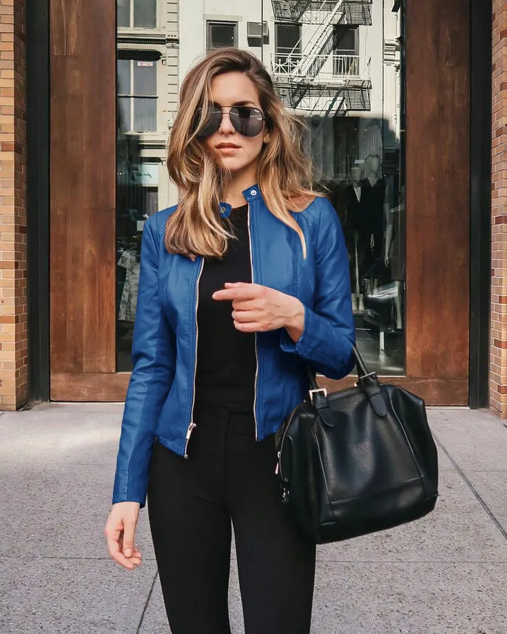 Chic Women’s Slim-Fit Leather Jacket for Modern Fashion
