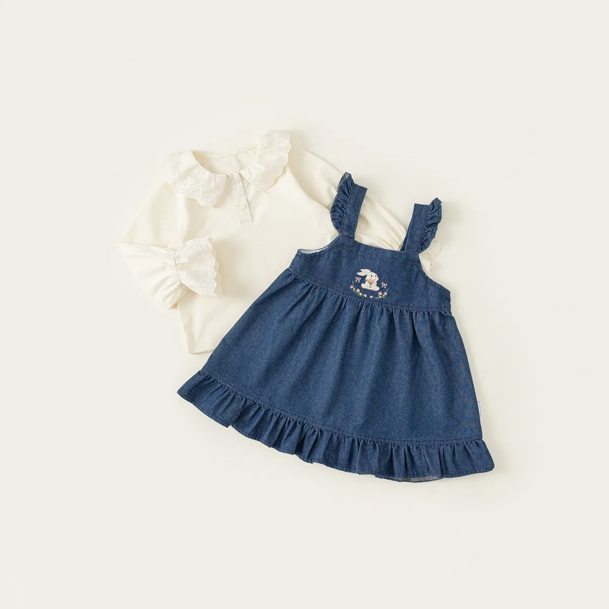 Children's Clothing Spring Long Sleeve Shirt Denim Skirt Suit