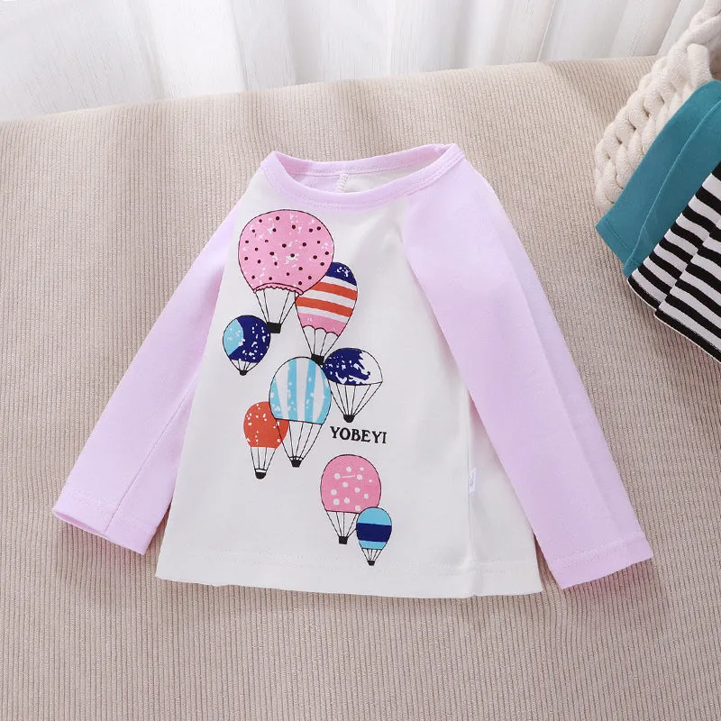 Children's Underwear Top Cotton Base Shirt Boys And Girls Long Sleeve Children's Clothing Single Piece T Shirt Children's Clothes New Wholesale
