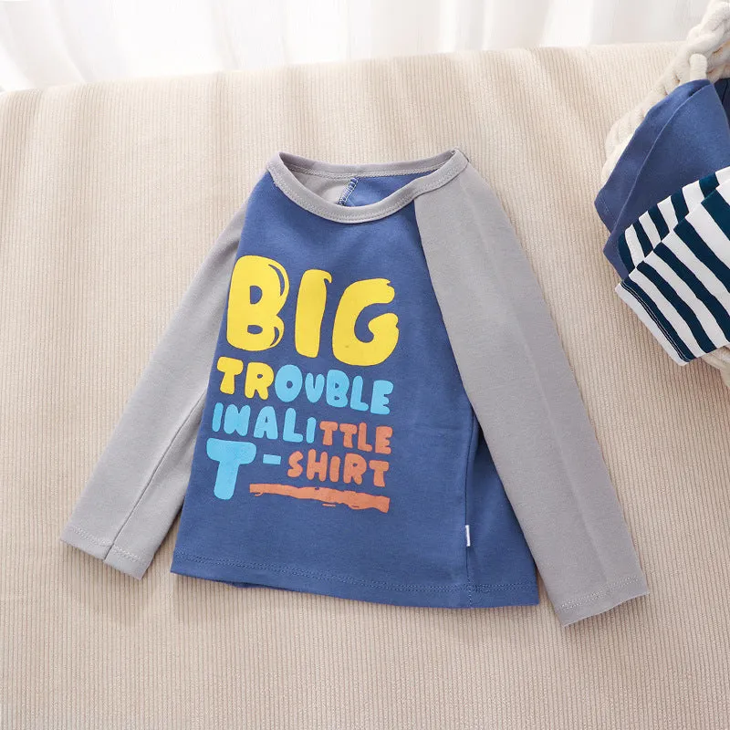 Children's Underwear Top Cotton Base Shirt Boys And Girls Long Sleeve Children's Clothing Single Piece T Shirt Children's Clothes New Wholesale