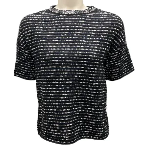 Christian Dior Black / White / Navy Blue Woven Top