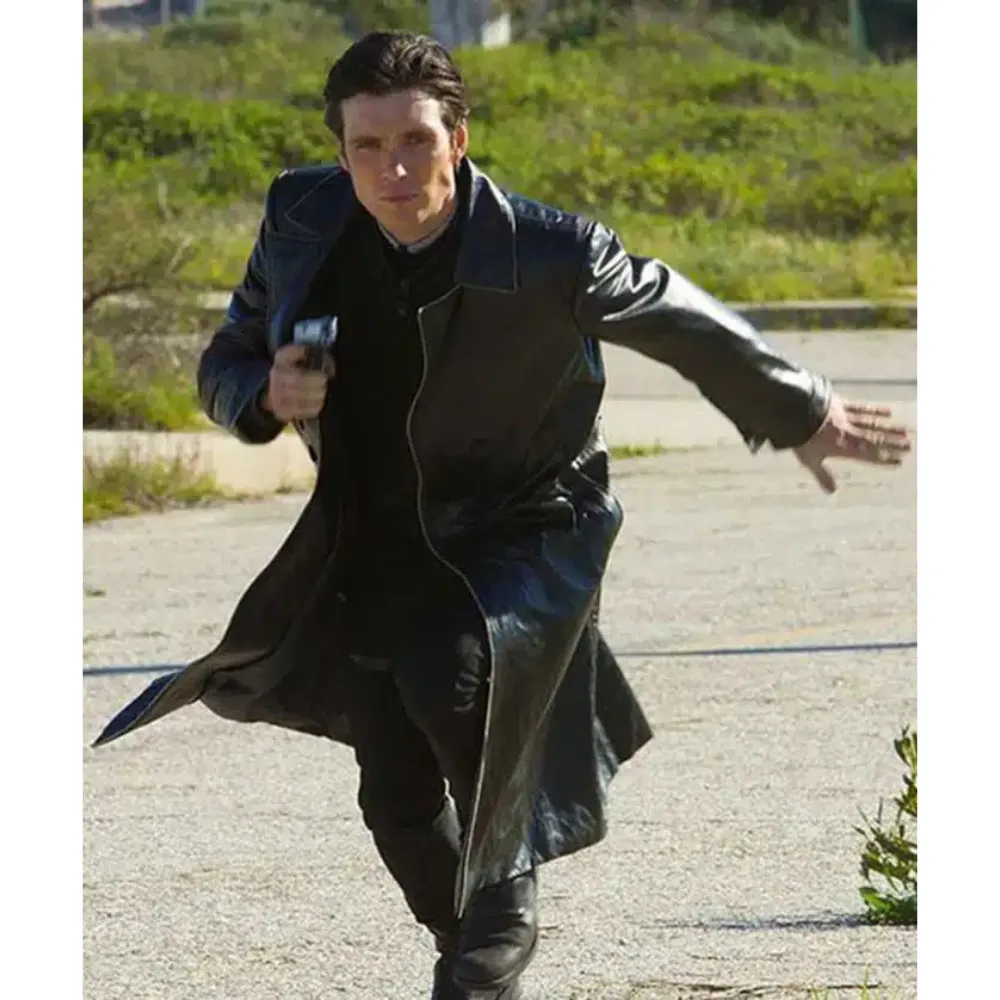 Cillian Murphy In Time Long Leather Coat