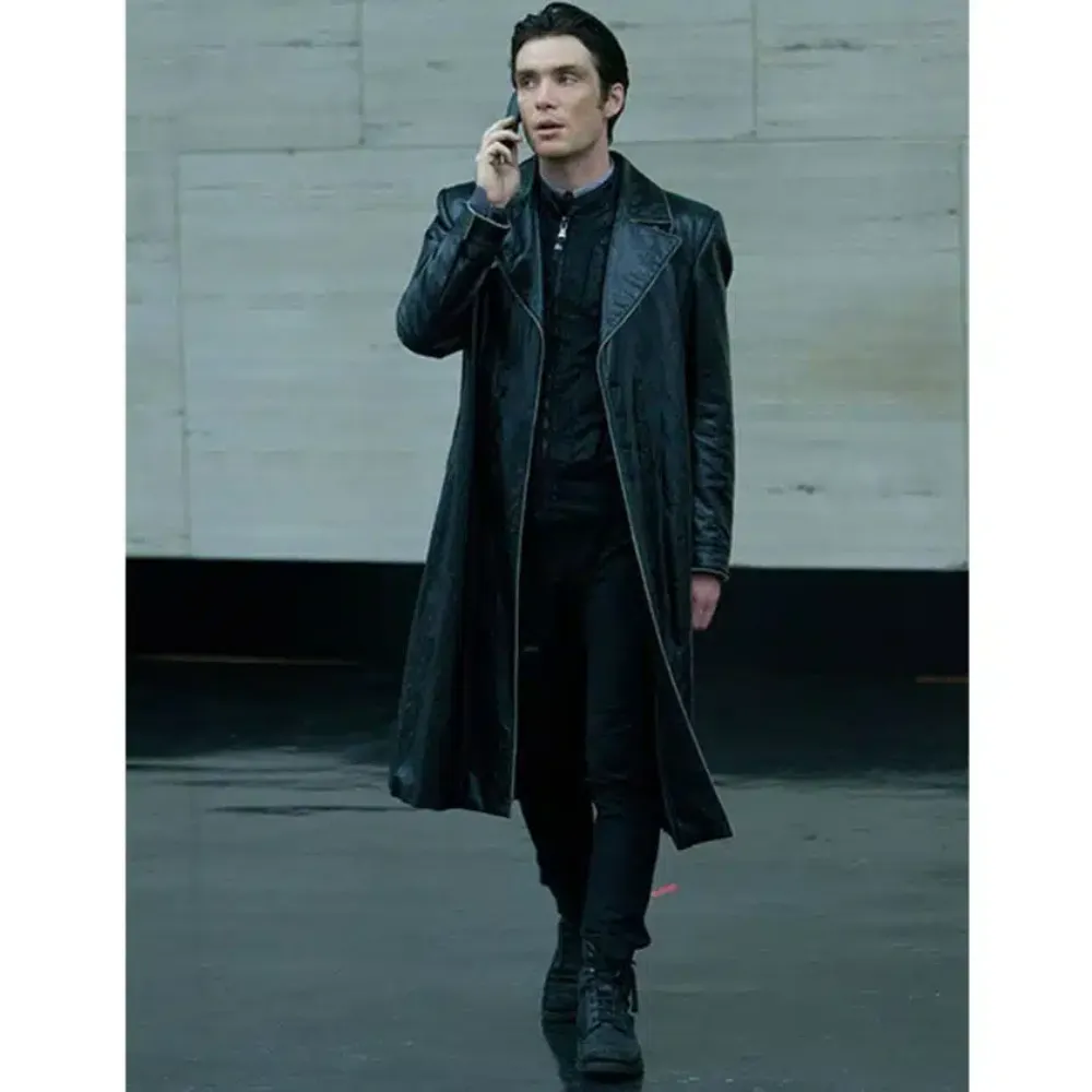 Cillian Murphy In Time Long Leather Coat