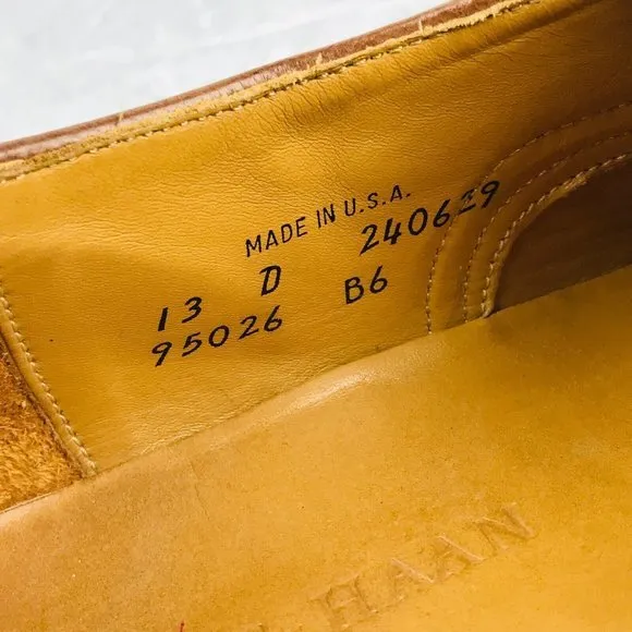 Cole Haan USA made Mens Size 13 Shoes Leather Wingtip Oxford Gumlite vibram Sole