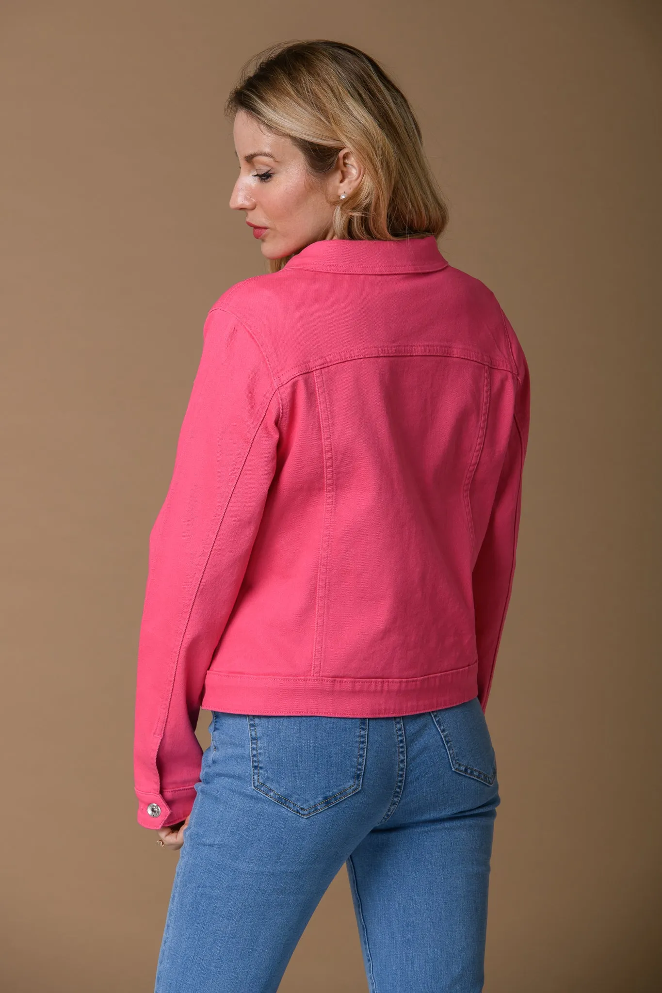 Colour Denim Jacket - Hot Pink