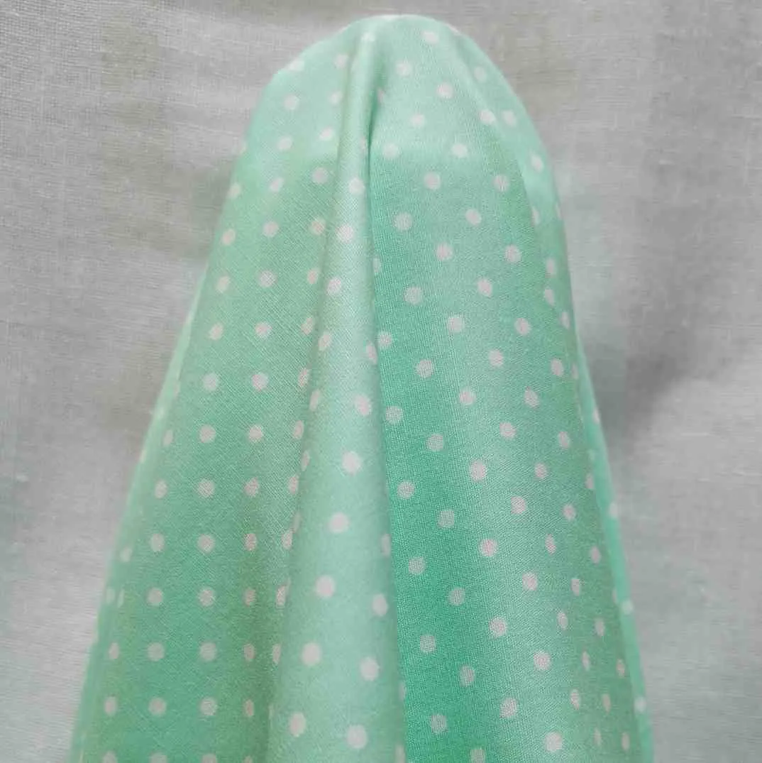 Cotton Poplin, Small Polka Dot, Mint