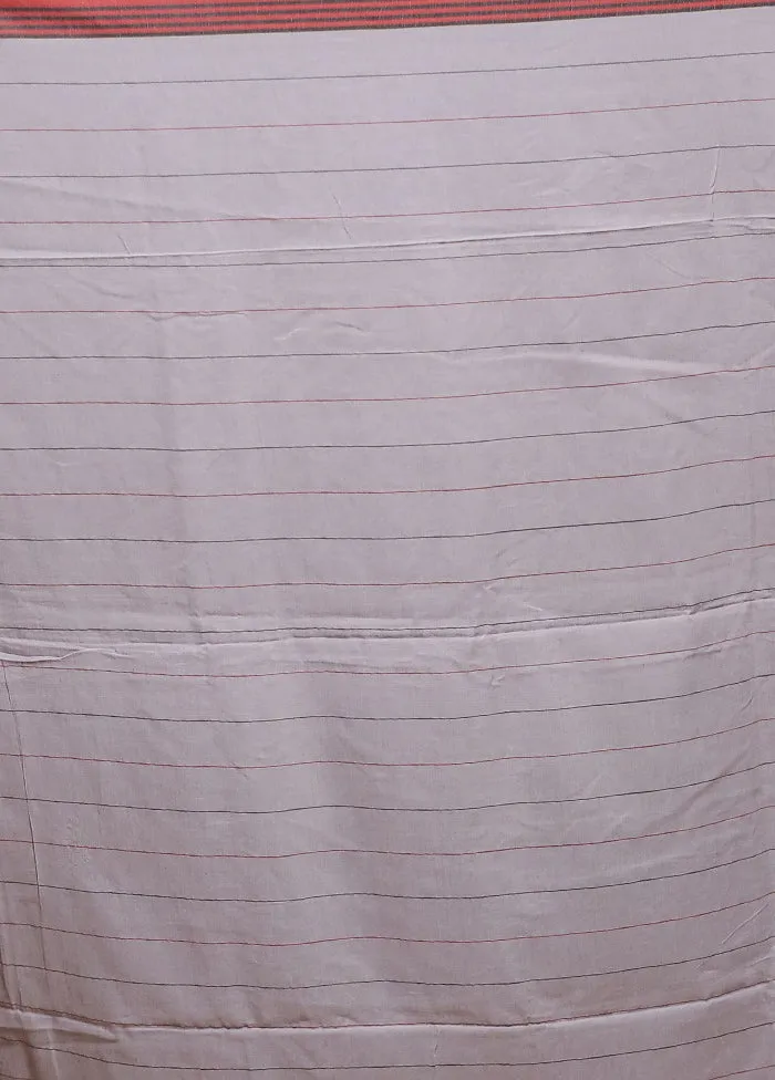 Cream Cotton Saree With Blouse Piece
