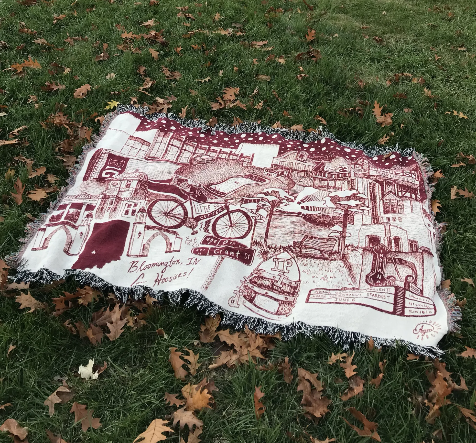Crimson Bloomington Blanket 60"x80"