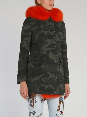 Crystal Plein Camo Parka