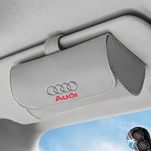 Custom for Audi Sunglasses Holder, Car Sunglasses Organizer Visor Accessories Adsorption Glasses Organizer, Specially Designed for Audi Accessories (Grey, for Audi)…