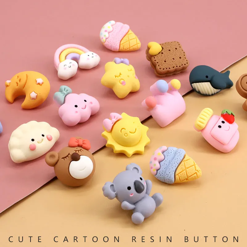 Cute Cartoon Animal-Themed Resin Buttons for Baby Clothes 110 Pack(22 Styles)