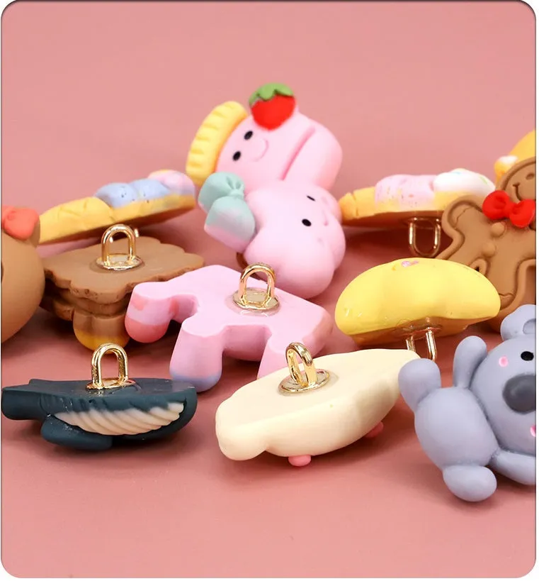 Cute Cartoon Animal-Themed Resin Buttons for Baby Clothes 110 Pack(22 Styles)