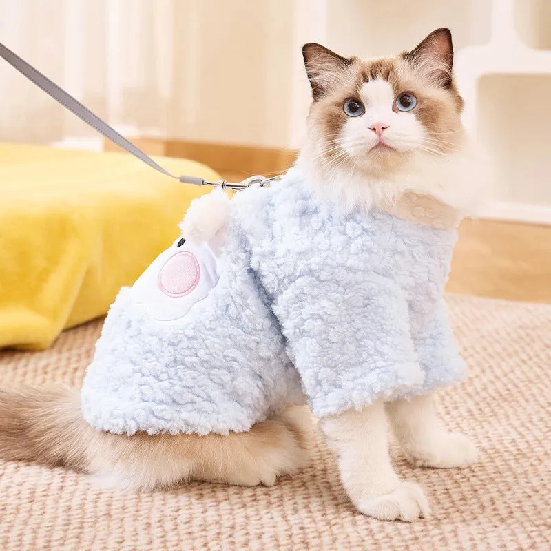 Cute Fleece Cartoon Pet Clothing
