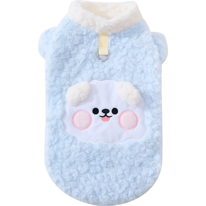 Cute Fleece Cartoon Pet Clothing