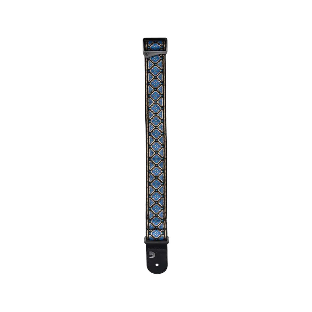 D'Addario Eco-Comfort Jacquard Woven Guitar Strap, Blue/Gold