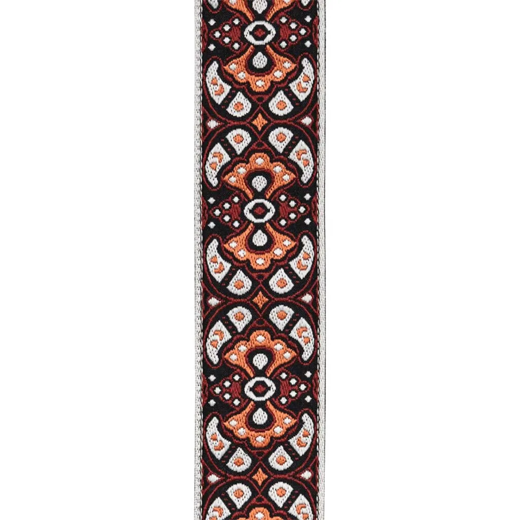 D'Addario Eco-Comfort Jacquard Woven Guitar Strap, Red/Orange