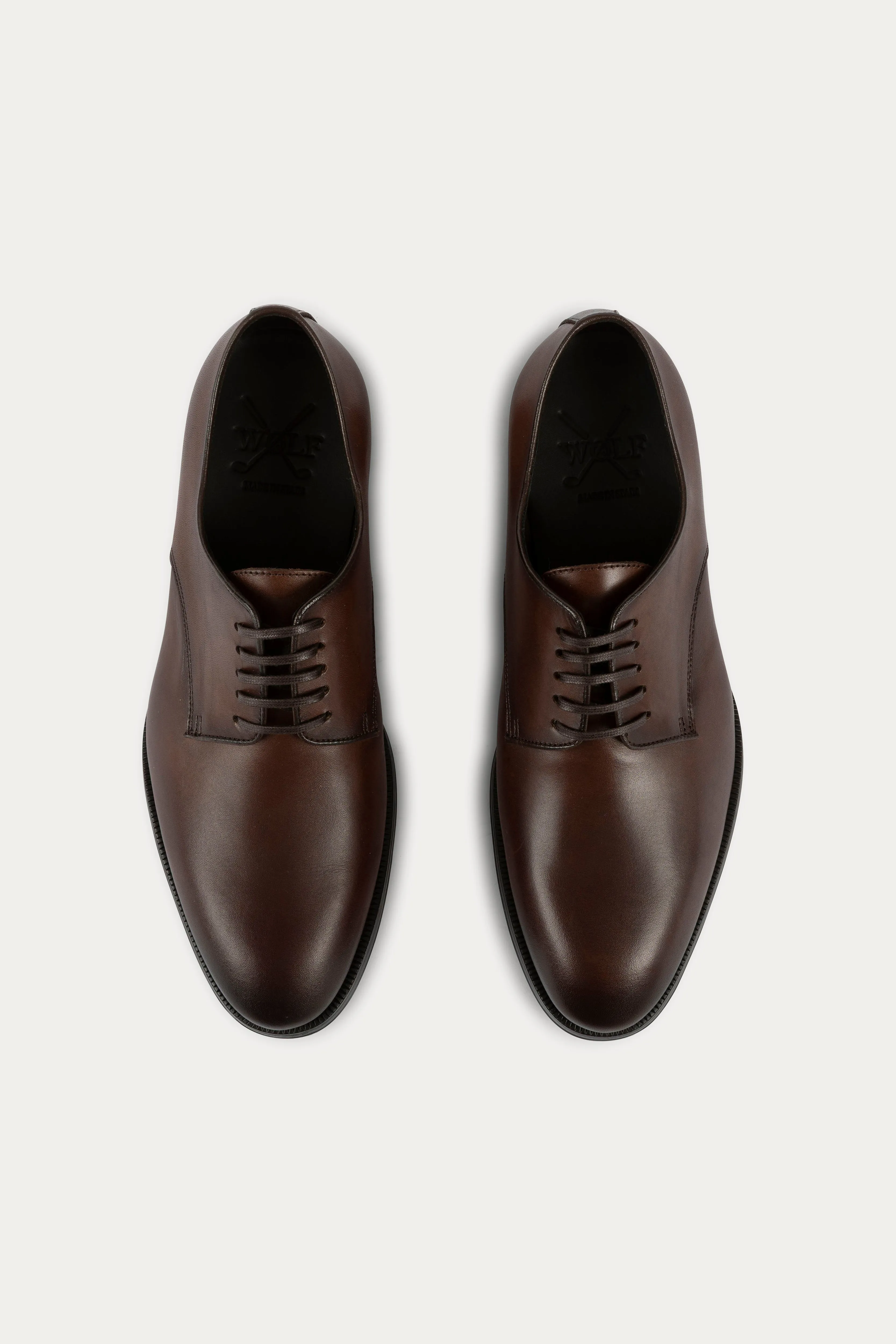 Derby Leather Dress Shoes in Dark Brown
