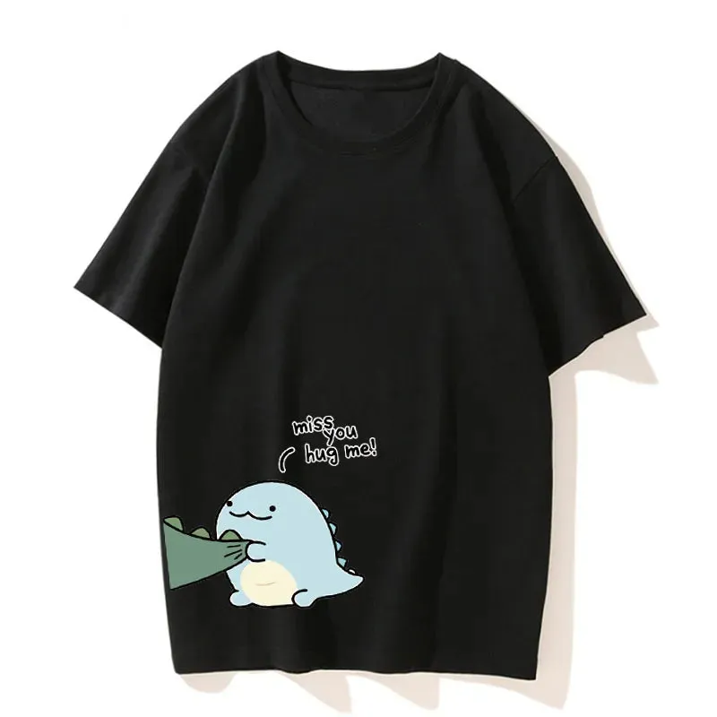 Dinosaur Matching Couple T-Shirt Casual Loose Short Sleeved Tshirt