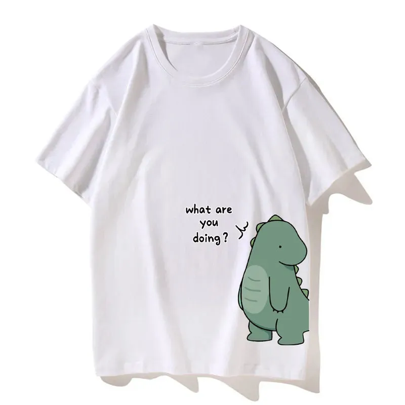 Dinosaur Matching Couple T-Shirt Casual Loose Short Sleeved Tshirt