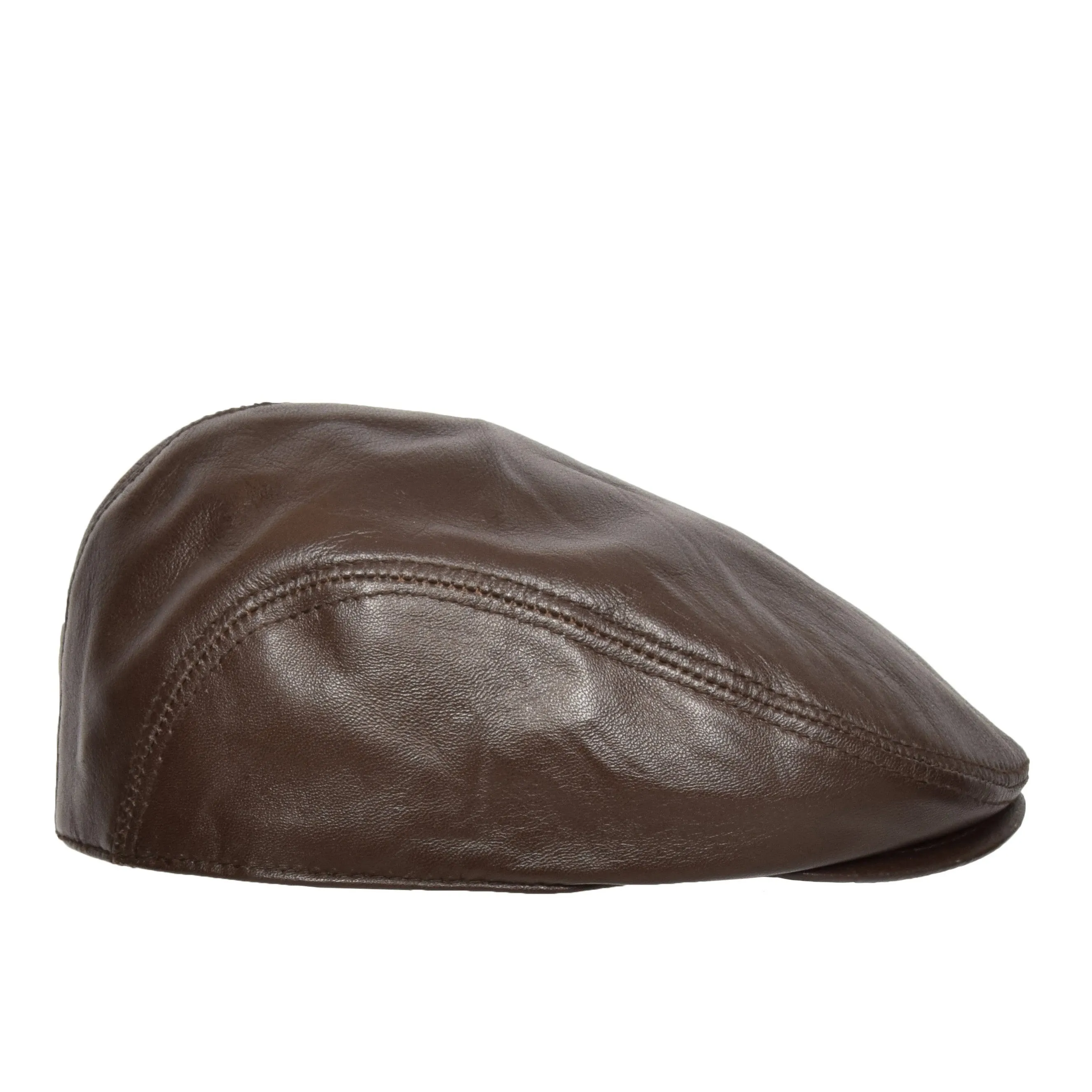 DR397 Soft Leather Classic Flat Cap Brown