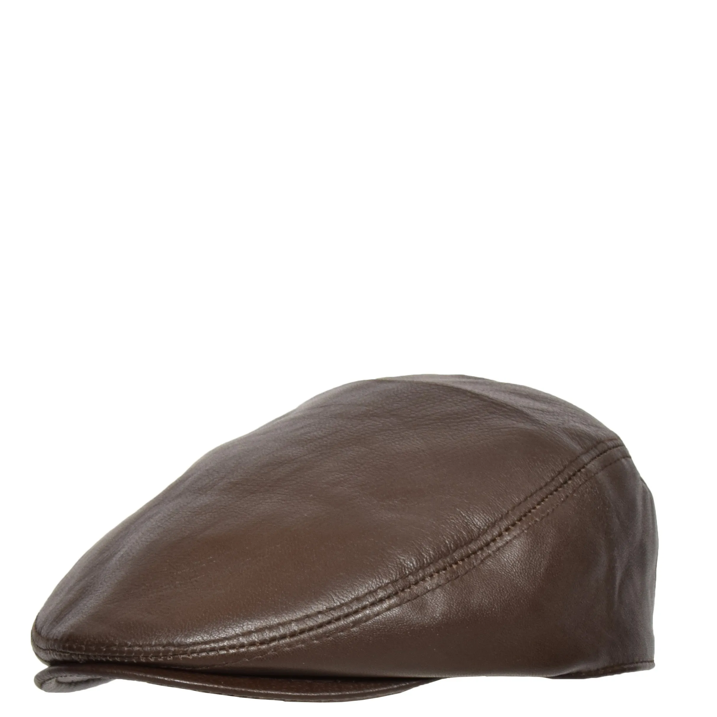 DR397 Soft Leather Classic Flat Cap Brown