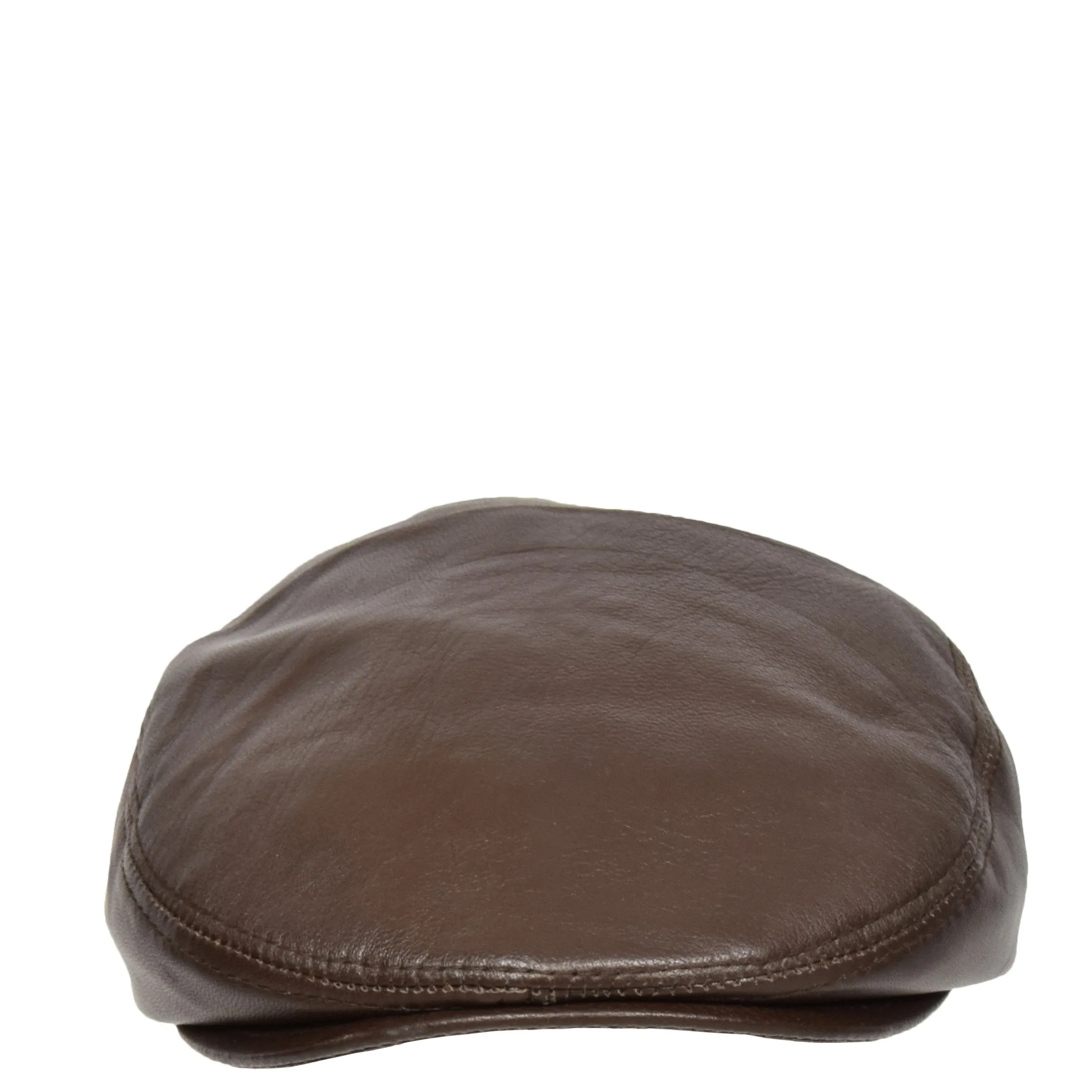 DR397 Soft Leather Classic Flat Cap Brown