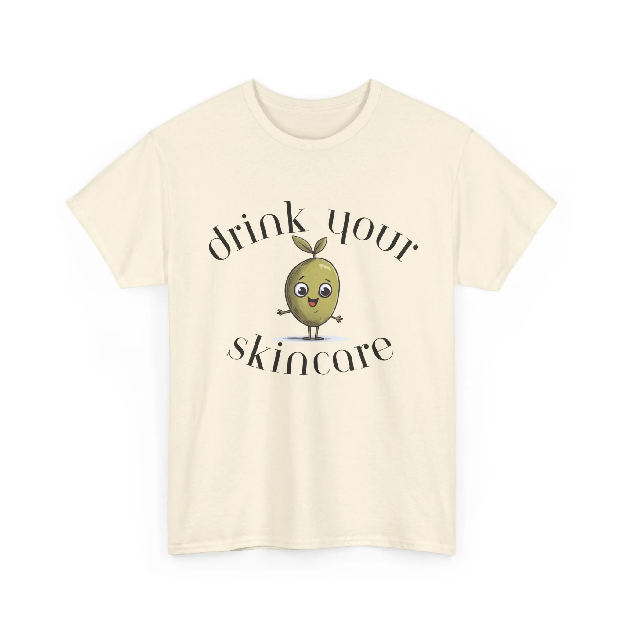 Drink your skincare / olive trees / olive cartoon / Unisex Heavy Cotton Tee