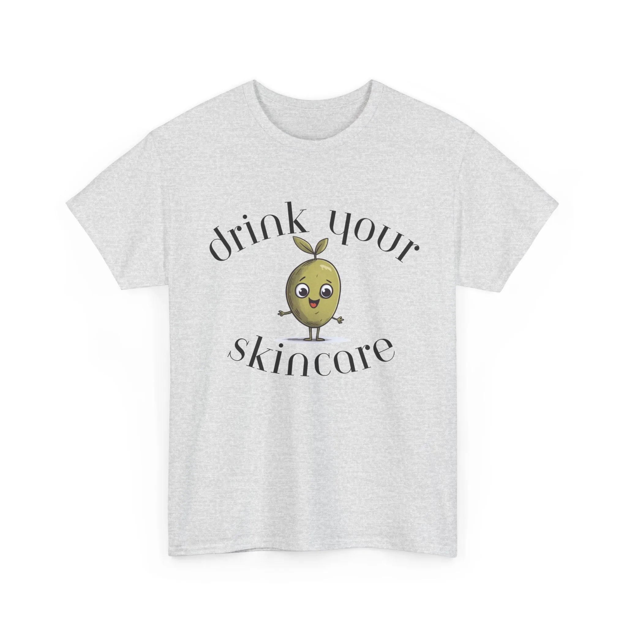 Drink your skincare / olive trees / olive cartoon / Unisex Heavy Cotton Tee