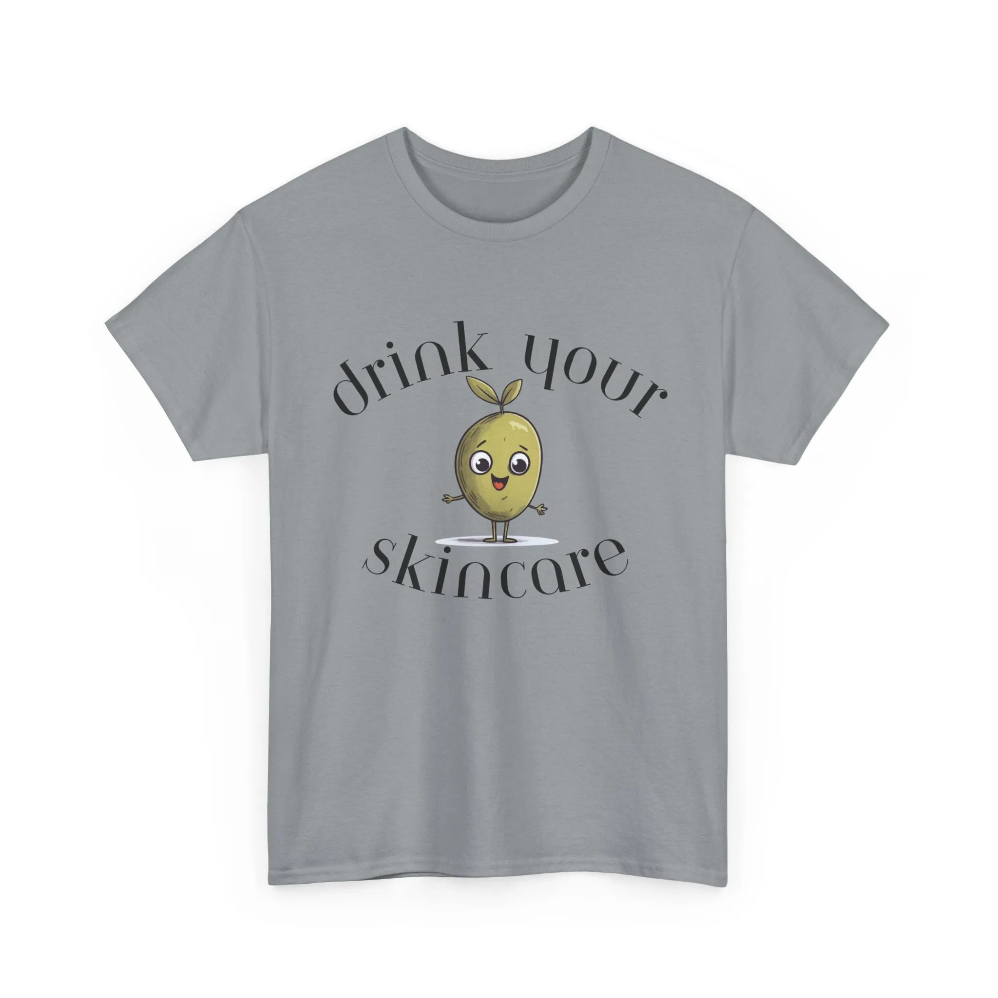 Drink your skincare / olive trees / olive cartoon / Unisex Heavy Cotton Tee