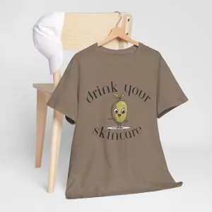Drink your skincare / olive trees / olive cartoon / Unisex Heavy Cotton Tee