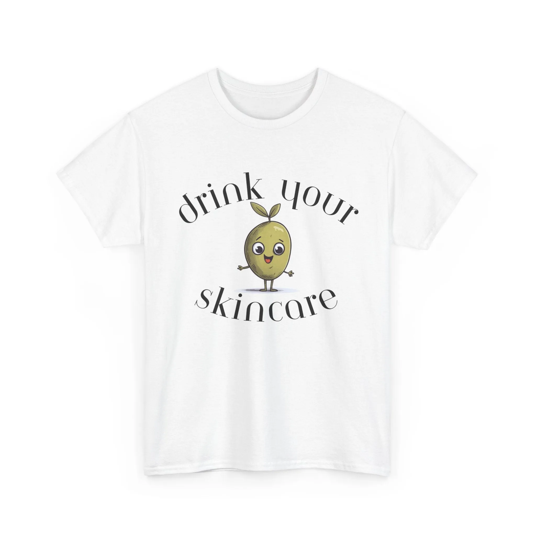 Drink your skincare / olive trees / olive cartoon / Unisex Heavy Cotton Tee
