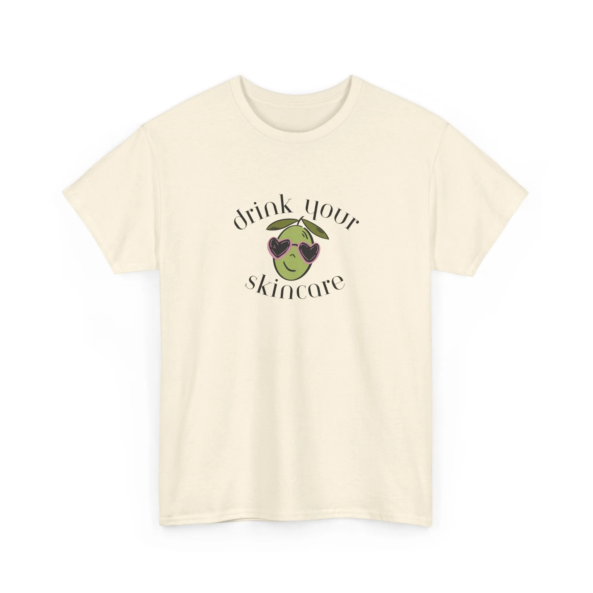 Drink your skincare / olive trees / olive sunglasses cartoon / Unisex Heavy Cotton Tee