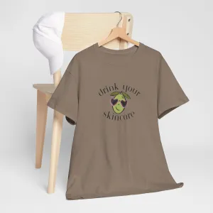 Drink your skincare / olive trees / olive sunglasses cartoon / Unisex Heavy Cotton Tee
