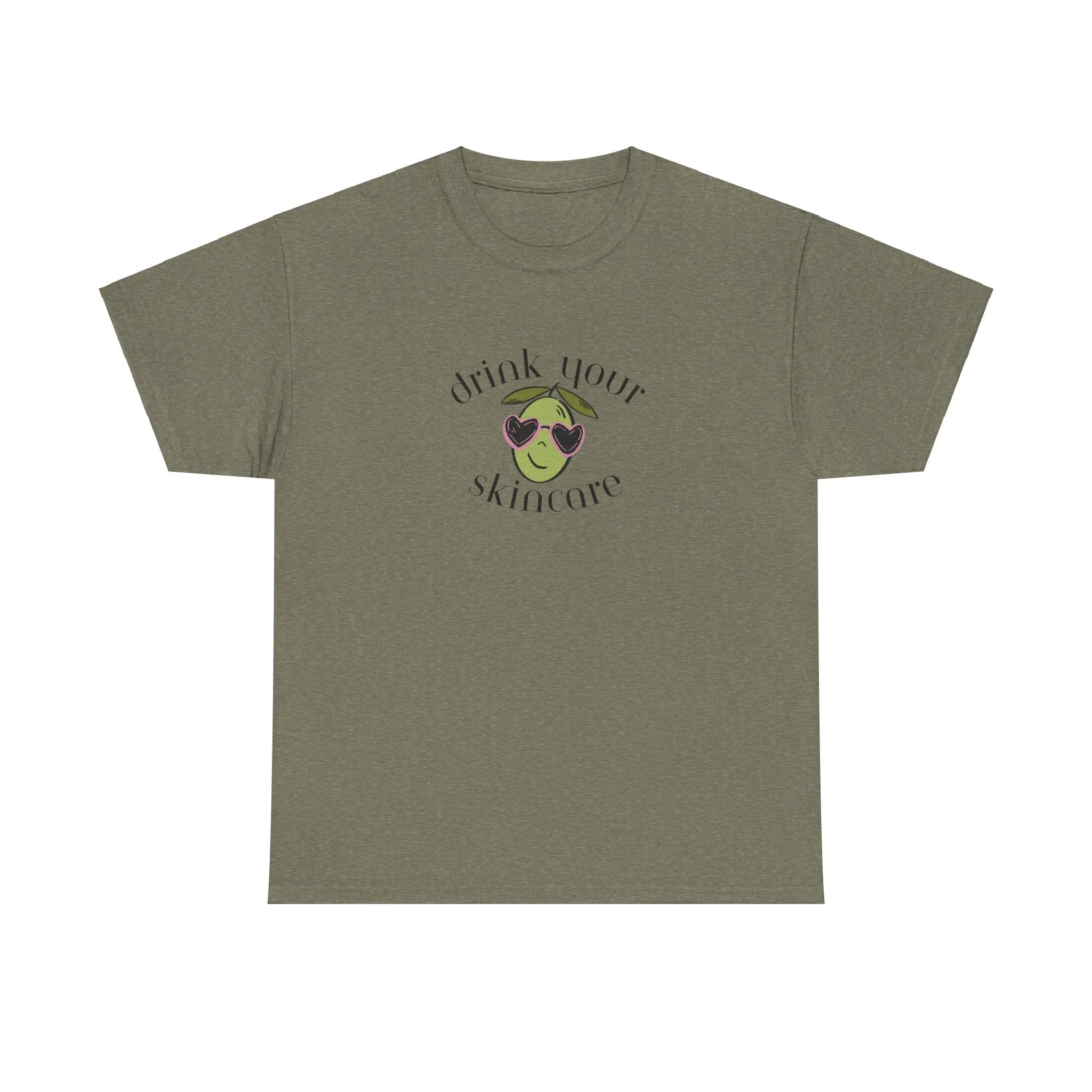 Drink your skincare / olive trees / olive sunglasses cartoon / Unisex Heavy Cotton Tee