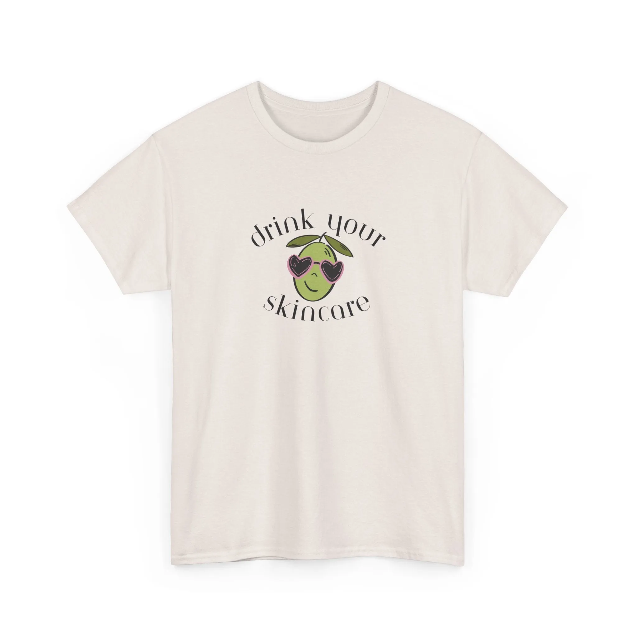 Drink your skincare / olive trees / olive sunglasses cartoon / Unisex Heavy Cotton Tee