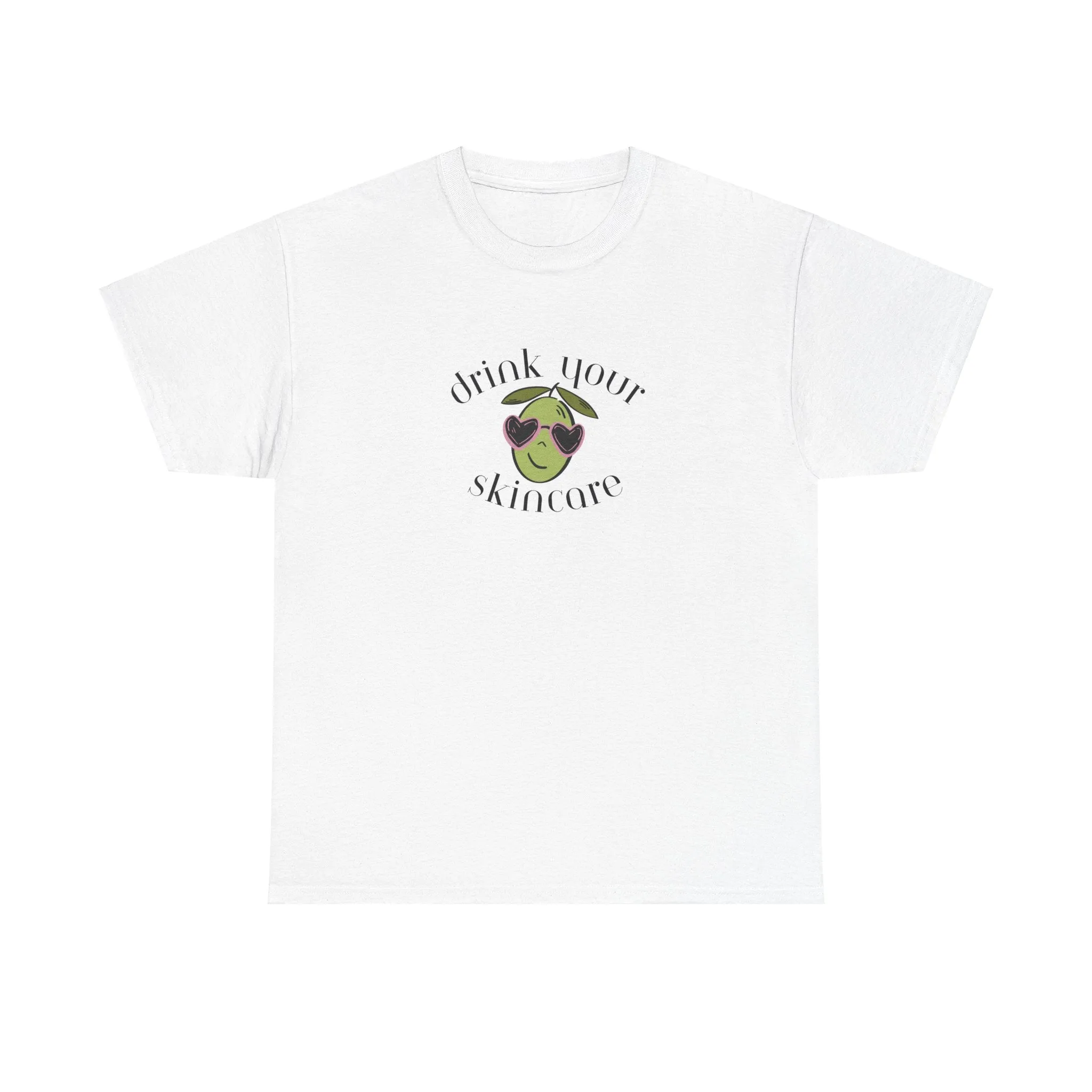 Drink your skincare / olive trees / olive sunglasses cartoon / Unisex Heavy Cotton Tee