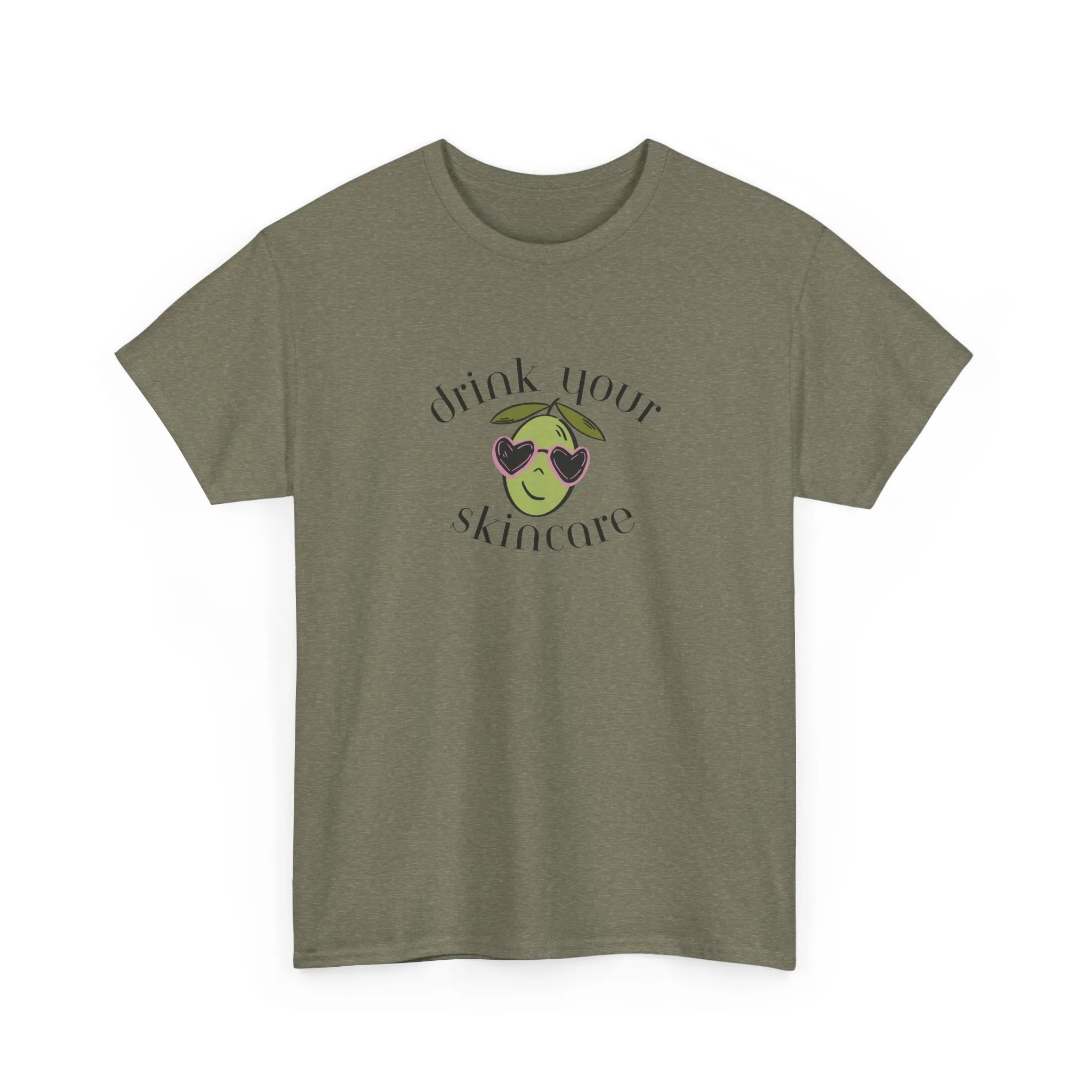 Drink your skincare / olive trees / olive sunglasses cartoon / Unisex Heavy Cotton Tee