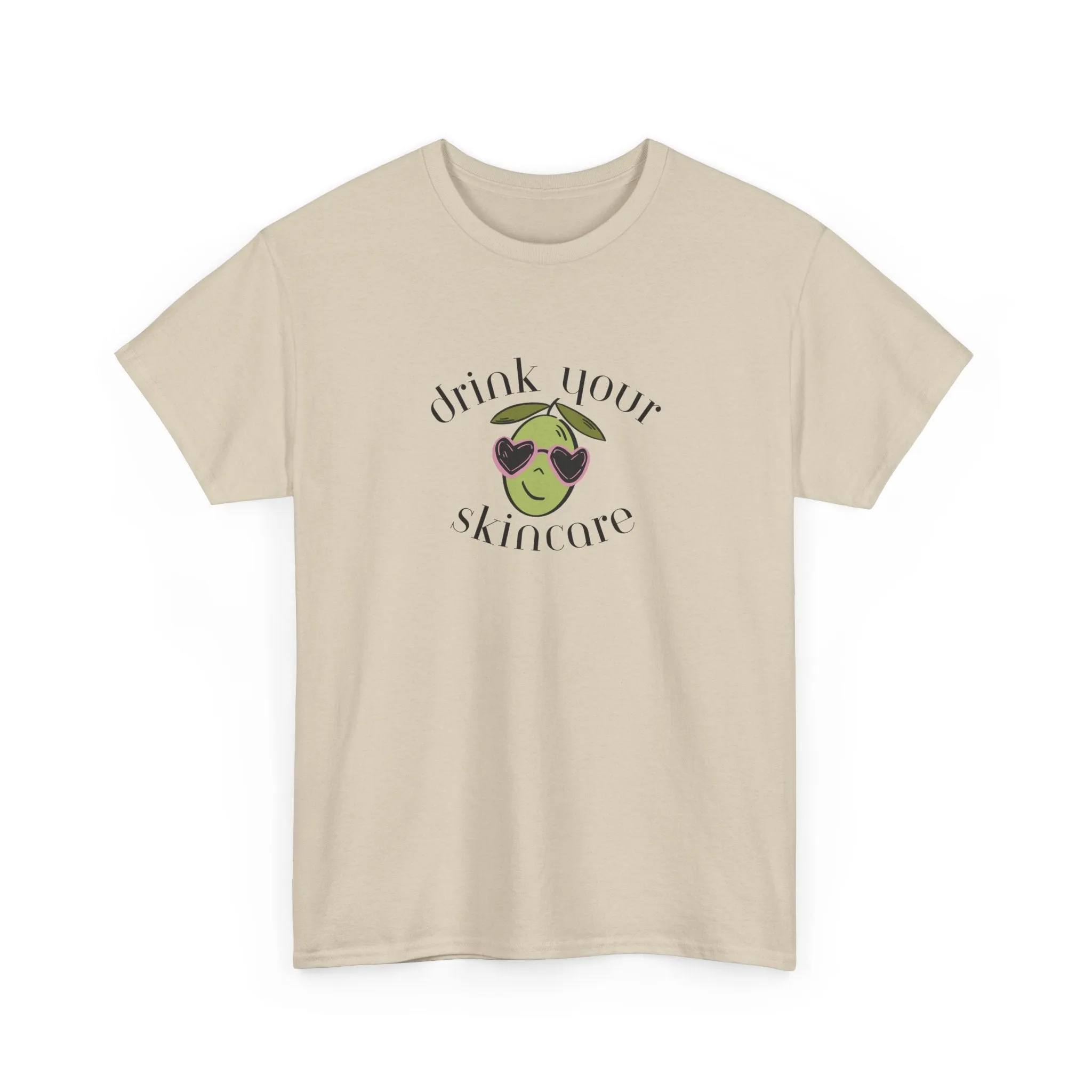Drink your skincare / olive trees / olive sunglasses cartoon / Unisex Heavy Cotton Tee