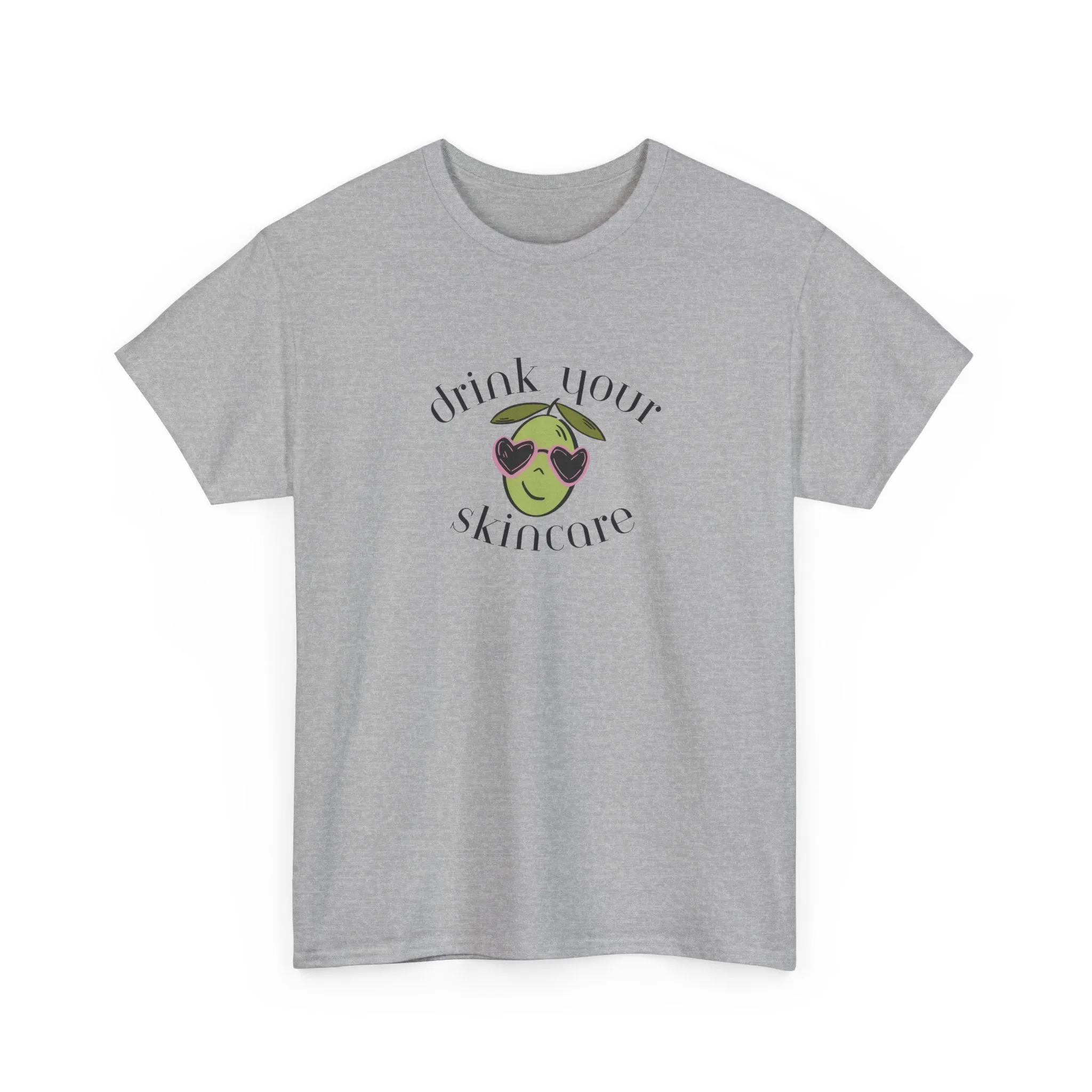 Drink your skincare / olive trees / olive sunglasses cartoon / Unisex Heavy Cotton Tee