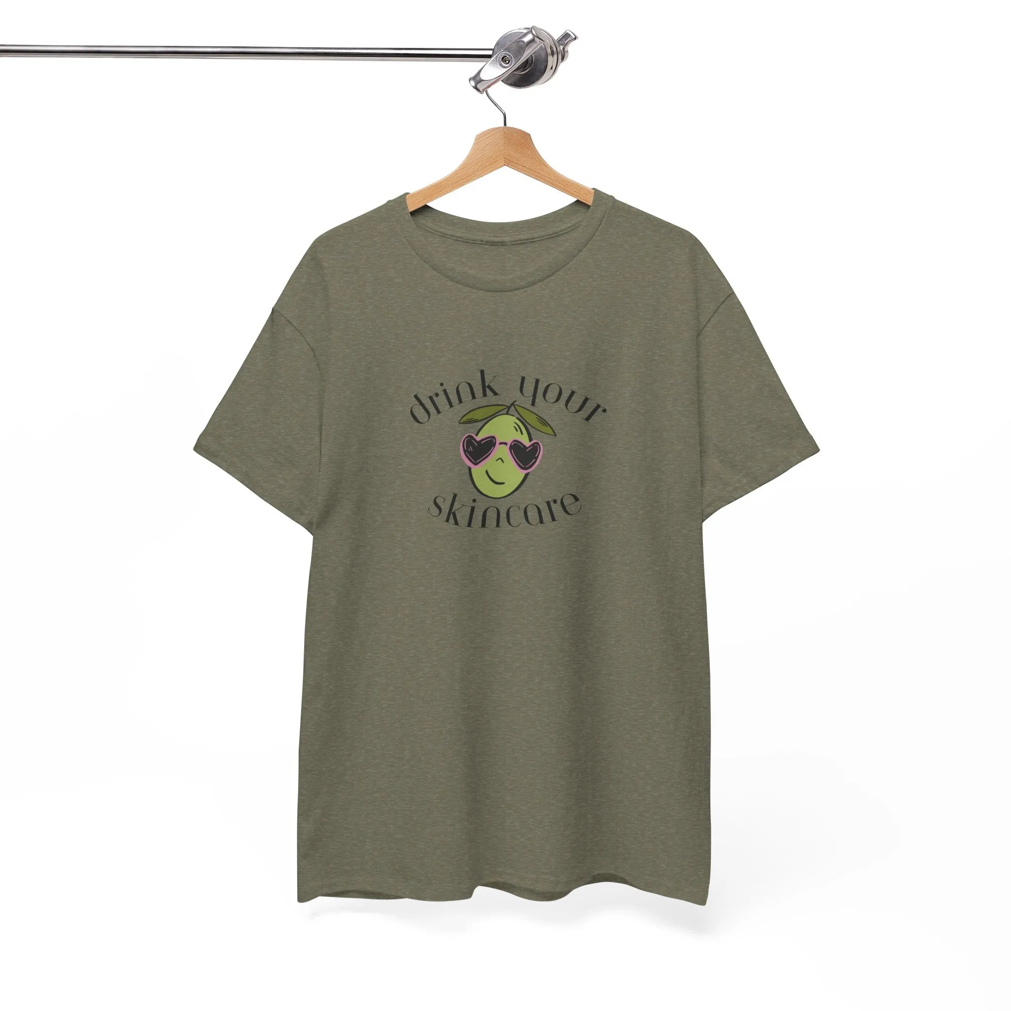 Drink your skincare / olive trees / olive sunglasses cartoon / Unisex Heavy Cotton Tee
